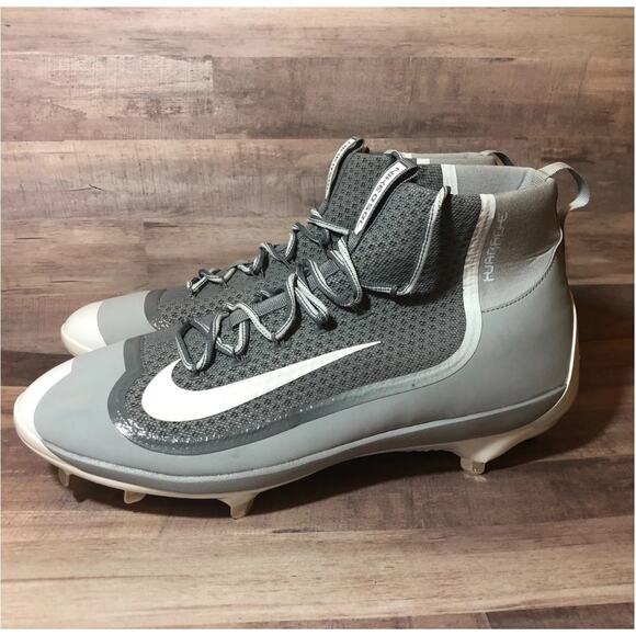 Nike Huarache Gray White 2K Filth High Top Baseball Cleats Mens 16 Metal Spikes main image 6